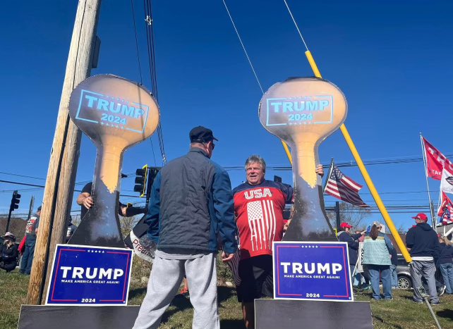 Trump supporters rally in Hanson as town continues to deal with water tower sign