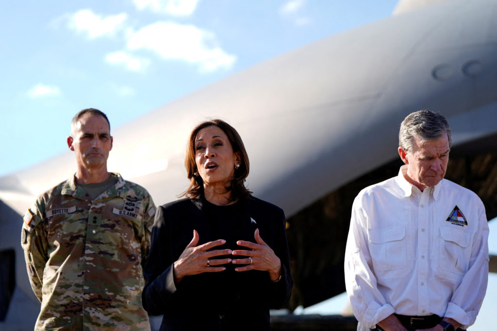 WATCH: Harris delivers remarks after attending Helene response briefing in North Carolina