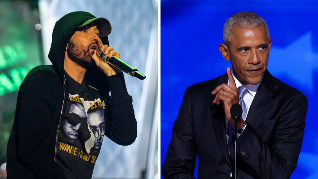 WATCH LIVE: Eminem introduces Obama at Harris campaign rally in Detroit