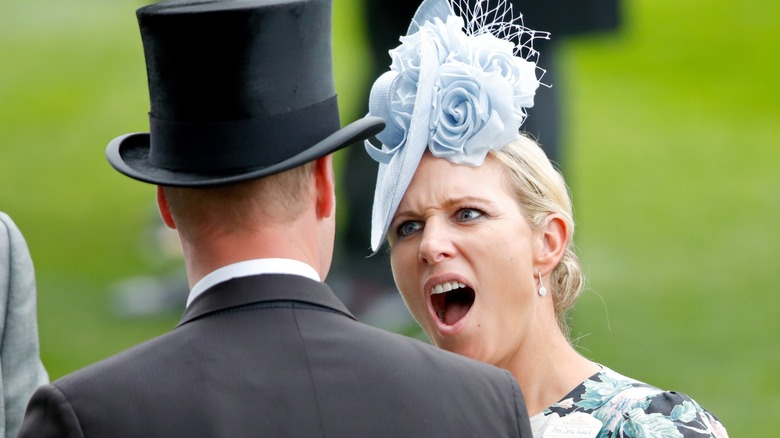 Zara Tindall looking astonished beside Prince William